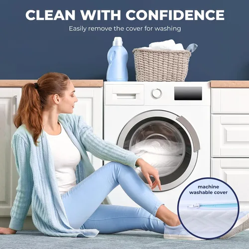 Vista 7 de Cubrecolchón de espuma viscoelástica, protector de colchón de gel de 3 pulgadas para aliviar la presión, cubrecolchón de cama suave y refrescante