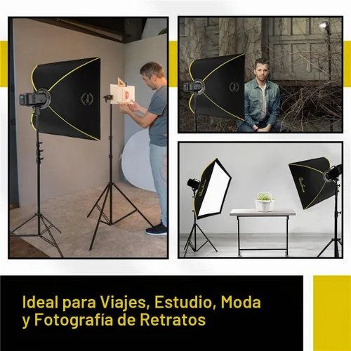 Vista 6 de Glow ParaSnap - Caja de luz cuadrada de 32 x 32 pulgadas con difusores externos e internos, 5.669 in Bowens Speedring, adaptador de intercambio