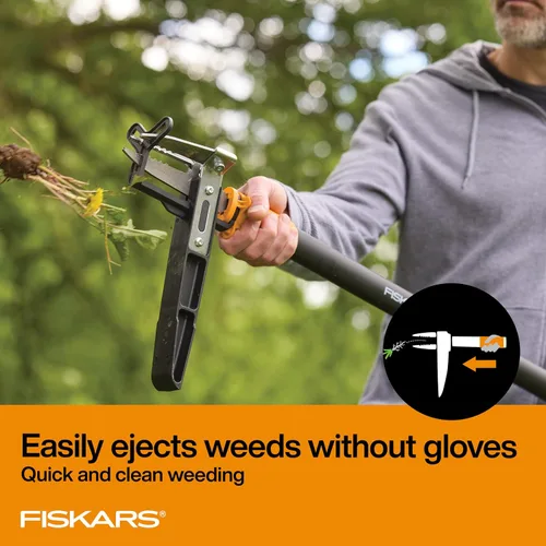 Vista 4 de Fiskars Herramienta de desmalezado de pie con 3 garras, desmalezador de jardín, herramienta de deshierba manual con mango ergonómico de 39" de largo