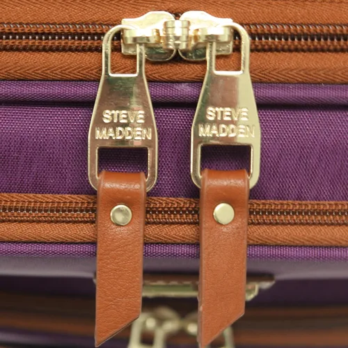 Vista 6 de Steve Madden Designer Luggage Collection - Bolsa expandible de 28 pulgadas para hombres y mujeres, maleta duradera y ligera a cuadros con ruedas