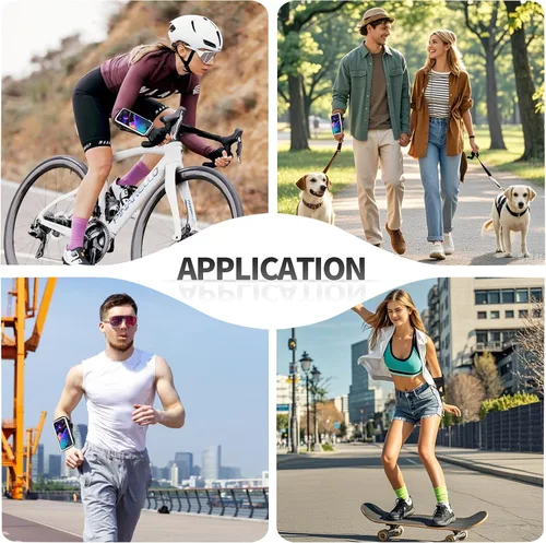 Vista 7 de Soporte de teléfono de muñeca para correr, brazaletes de antebrazo, brazalete para correr con ranura para tarjeta para iPhone Pro Max Plus