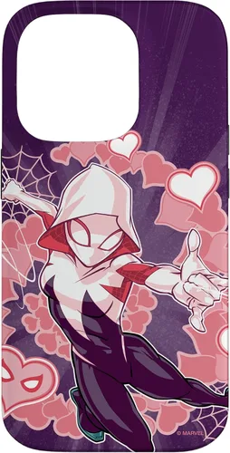 Vista 17 de Marvel Spider-Man Into The Spider-Verse Gwen Stacy Hearts - Carcasa para iPhone 17