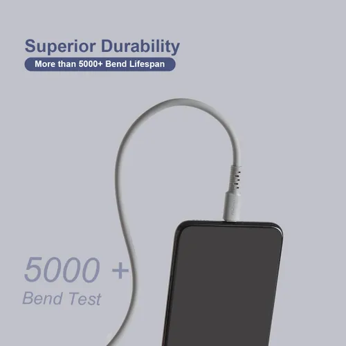 Vista 4 de Hichain Cable de carga USB C gris de 4 pies, cable de carga rápida tipo C de 100 W