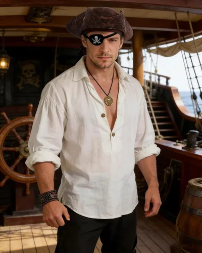 Vista 2 de Pirate Hat Pirate Costume Accessories Set for Men Women Tricorn Hat