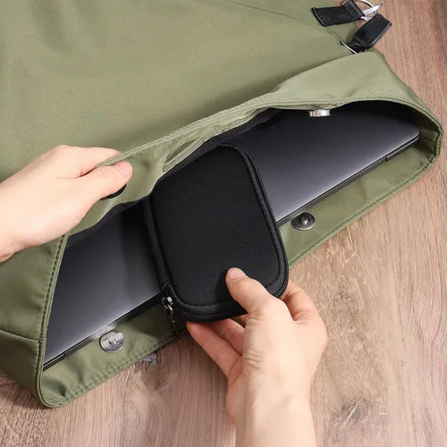Vista 7 de Ouligay Estuche organizador para unidad flash USB, 10 ranuras, soporte USB, bolsa de almacenamiento portátil para pulgar, caja negra