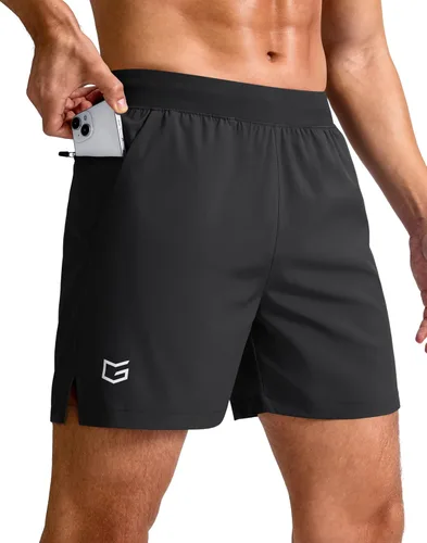 Vista 13 de G Gradual Pantalones cortos deportivos para correr para hombre de 7/5/9 pulgadas, bolsillo con cremallera, ligeros, para entrenamiento, gimnasio