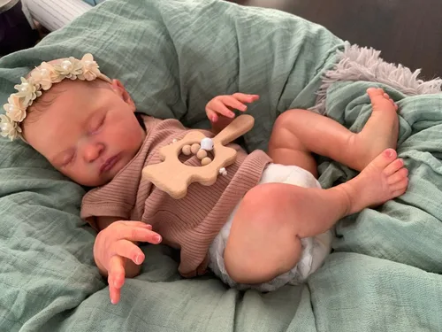Vista 2 de Angelbaby Adorable muñeca de bebé recién nacida realista de 19 pulgadas de silicona suave hecha a mano con pelo pintado a mano, juguete el mejor
