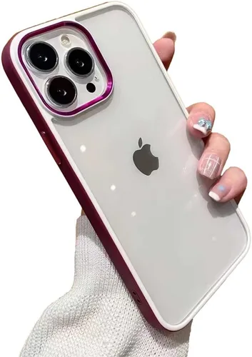 Vista 15 de kaitesi Funda transparente para iPhone 11 Pro, funda transparente con agujero para correa, dos tonos, color a prueba de golpes, marco de parachoques