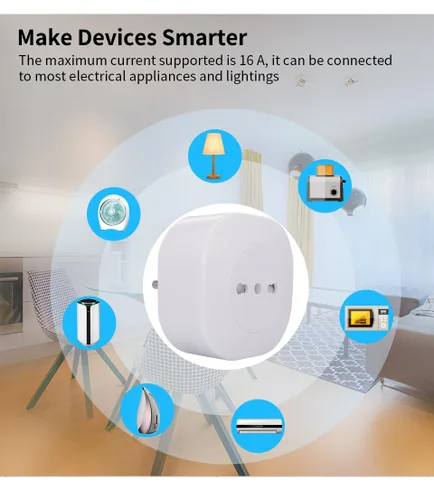 Vista 6 de Enchufe inteligente Wifi compatible con Alexa, Google Assistant, control de aplicación y voz, no requiere concentrador, Italia (10 A)