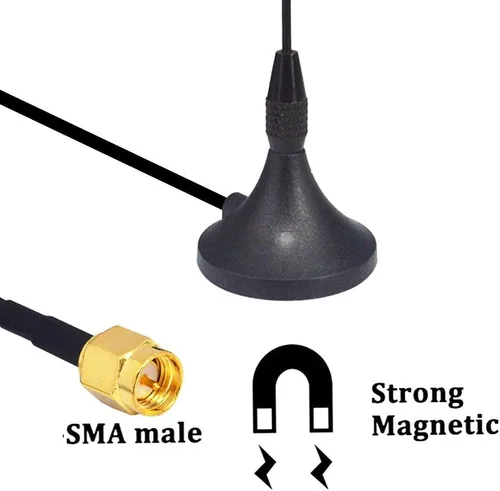 Vista 8 de Antena celular 4G LTE 10dBi SMA macho 698-960MHz 1700-2700MHz con base magnética Antena al aire libre RG174 3M para router inalámbrico WiFi