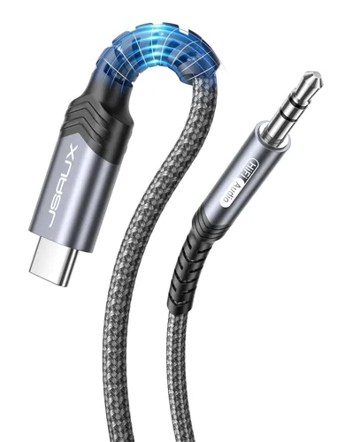 Vista 15 de JSAUX Cable USB C a conector auxiliar de audio de 0.138 in [1.6 pies], USB tipo C a 0.138 in, cable estéreo de auriculares compatible con iPhone 16