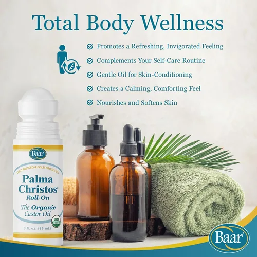 Vista 7 de Palma Christos Roll-On, aceite de ricino orgánico 3 oz