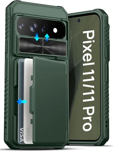 Vista 12 de ATATOO Funda tipo cartera para Google Pixel 10 Pro XL, tarjetero integrado (3-5 tarjetas) [bloqueo RFID] y cubierta de cámara deslizante, protección