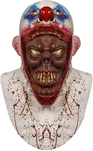 Vista 2 de Demi Sharky Scary Walking Monster Mask Dead Zombie Creepy Halloween Costume Party Latex Full Cosplay Prop Adult navy blue