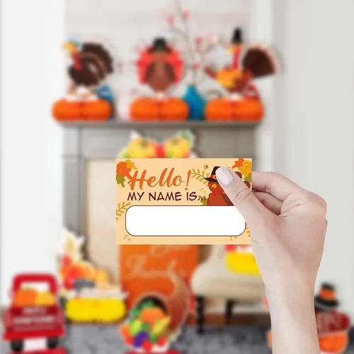 Vista 3 de Letrero de juegos de Acción de Gracias - ¿Cuál es tu nombre de pavo, actividades de Acción de Gracias para la familia, juegos de fiesta de otoño