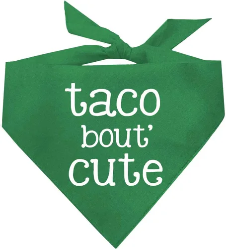 Vista 13 de Taco Bout' - Bandana para perro 100% algodón triángulo ajustable Hecho en Estados Unidos Cinco de Mayo Divertido accesorio de comida Negro