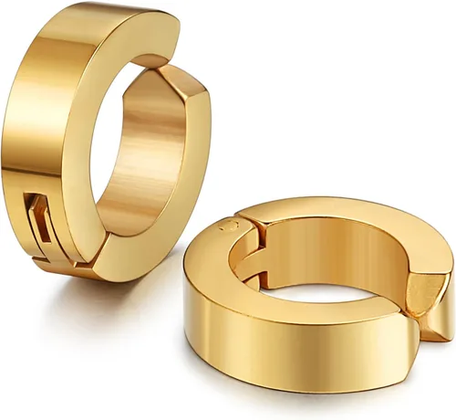 Vista 4 de Jstyle Aretes de acero inoxidable para hombre y mujer, hipoalergénicos