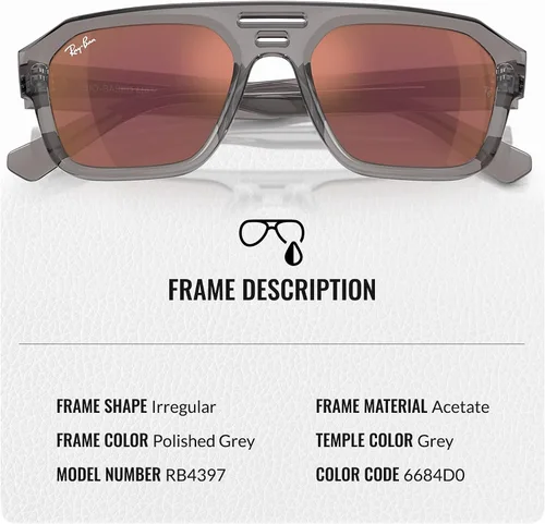 Vista 3 de Ray-Ban RB4397 CORRIGAN BIO-BASED Gafas de sol cuadradas redondas con kit oficial de gafas