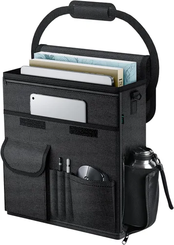 Vista 10 de FLORICH Organizador de Almacenamiento para Coche Entre Asientos, Organizador de Asiento de Cuero con Soporte para Bolso Entre Asientos, Consolas