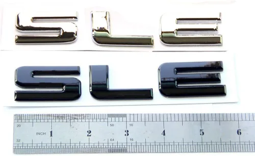 Vista 3 de Yoaoo Paquete de 2 insignias cromadas OEM SLE compatibles con Sierra Denali Glossy