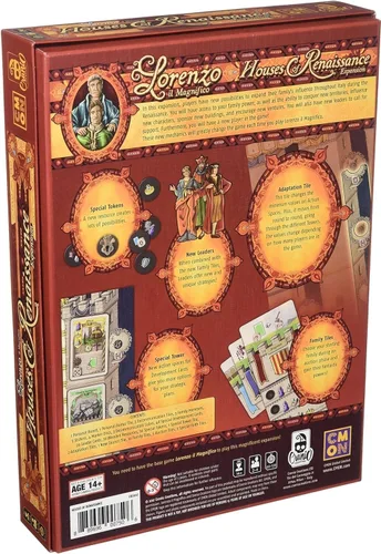 Vista 2 de CMON Lorenzo il Magnifico: Houses of Renaissance Expansion Juego de mesa de estrategia para adolescentes y adultos A partir de 14 años 2 a 5