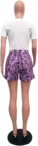 Vista 5 de Ophestin Conjunto casual de 2 piezas para mujer con estampado de letras, camiseta y pantalones cortos