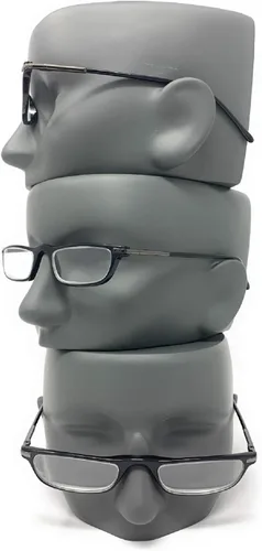 Vista 5 de The Posh Reader - Lentes de lectura, marco rectangular de metal con bisagra de resorte para hombres y mujeres + 1.00 color negro