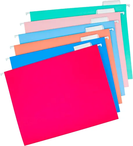 Vista 12 de Y YOMA Paquete de 6 Carpetas Colgantes con Degradado Tamaño Carta Carpetas Colgantes Decorativas Bonita Carpeta Organizadora para Gabinete