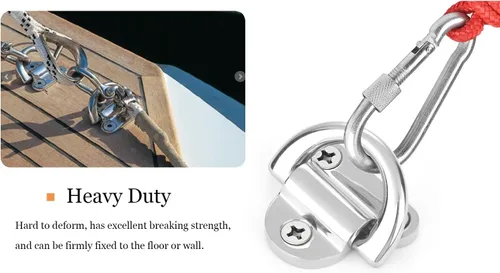 Vista 5 de AMYSPORTS Hardware de acero atar ancla cubierta inoxidable D anillo ancla riel marino plegable almohadilla ojo SUS316