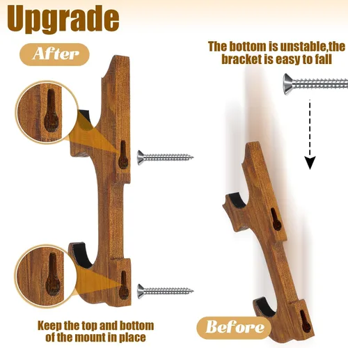 Vista 3 de Chunful 2 soportes de pared de samurái de espada Katana, 2 niveles, ámbar Soporte para katana de espada, soporte horizontal de espada, soporte