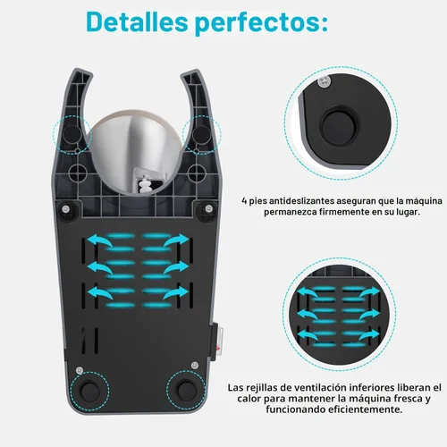 Vista 6 de Máquina de afeitar de hielo eléctrica, 4 cuchillas y 210 libras/hora, trituradora de hielo de 300 W para uso doméstico y comercial Máquina