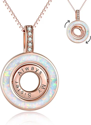 Vista 25 de WINNICACA Gifts for Sister from Brother/Sisters Sterling Silver 01-2 Collar para hermanos y hermanas