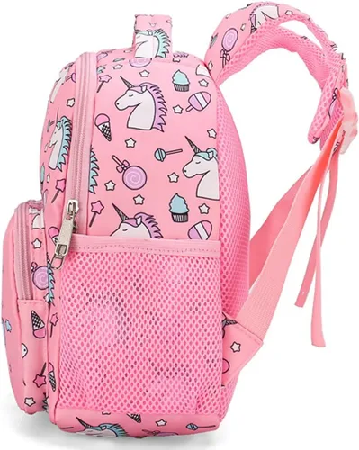 Vista 5 de LESNIC Mochila A1 unicornio para niños, certificado CPC, Rosado, Mochilas infantiles