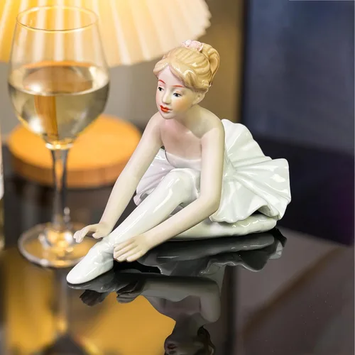 Vista 6 de MTME - Figuras de porcelana para ballet, estatua esculpida, artesanía, artículos de arte, escultura, decoración del hogar