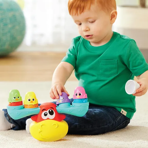 Vista 5 de Kidoozie Juguete apilable de alce tambaleante - Juguete apilable divertido y hábil para edades de 12 meses + construye alto, ríete más. Ayuda a