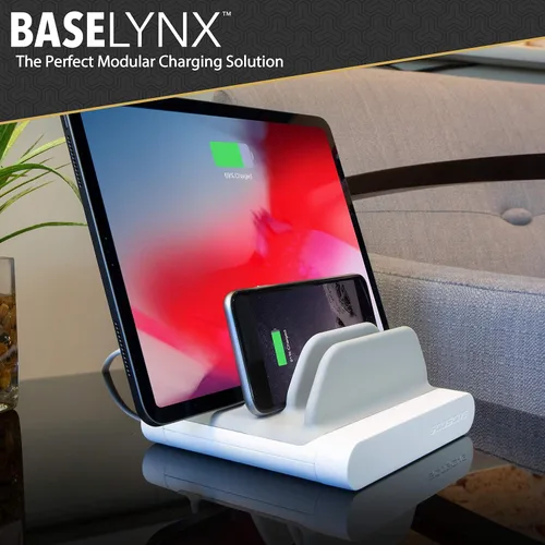 Vista 4 de Scosche BLMD BaseLynx Vert - Estación de carga modular para dispositivos PD 3.0, USB-C y USB-A, color blanco