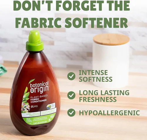 Vista 9 de Botanical Origin Detergente para ropa a base de plantas Azahar y hojas de cítricos, 54 oz (72 cargas)