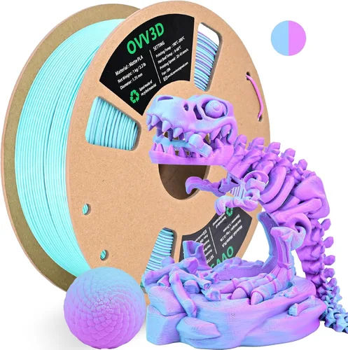 Vista 31 de OVV3D - Filamento PLA para impresora 3D de 8.82 oz x 4 bobinas, PLA Transparente Pla Multicolor