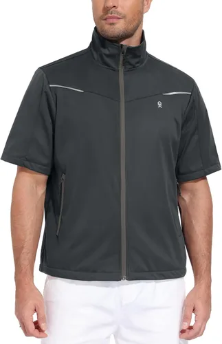 Vista 10 de Little Donkey Andy Chaqueta de golf Softshell de manga corta para hombre Negro