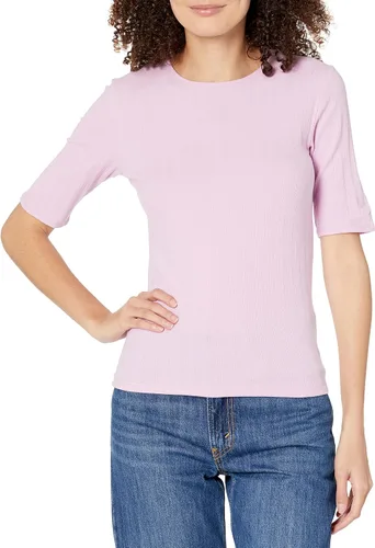 Vista 8 de Vince Top con cuello redondo y manga codo para mujer Ónix azul