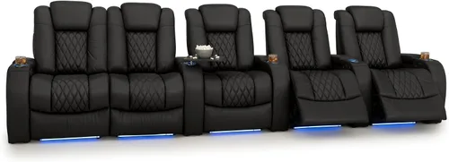 Vista 144 de Seatcraft Asiento de cine en casa Diamante Marrón Reclinable Individual