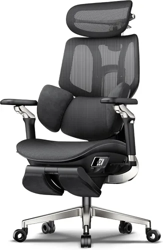 Vista 10 de Hbada X7 Silla ergonómica inteligente, silla de oficina ergonómica, seguimiento lumbar totalmente automatizado, reposacabezas ajustable 4D