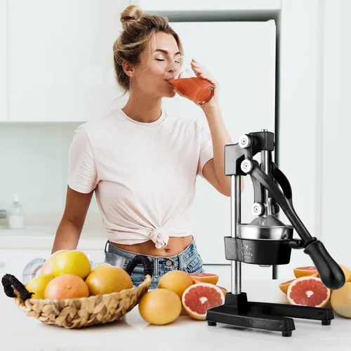 Vista 3 de Zulay Kitchen Exprimidor de jugo de naranja de hierro fundido, resistente, fácil de limpiar, exprimidor profesional de cítricos, exprimidor de limón