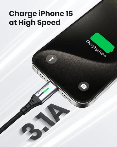 Vista 3 de INIU Cable USB C, [6 unidades de 1.6/6.6/6.6 pies] 3.1A QC3.0 tipo C cargador de carga rápida, cables de carga USBC de nailon duradero para Samsung