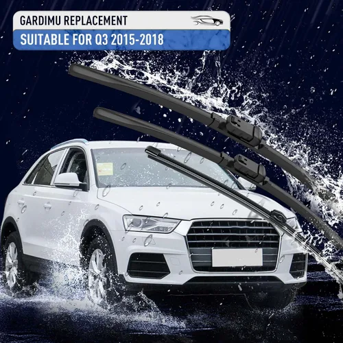 Vista 2 de Limpiaparabrisas delanteros y traseros, 3 piezas de repuesto para limpiaparabrisas delanteros y traseros para Audi Q3 2015-2018, limpiaparabrisas