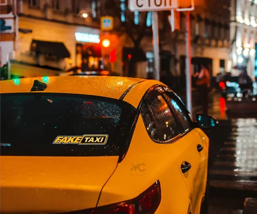 Vista 4 de Adhesivos de taxi falsos – Adhesivos de vinilo Drift Race – Calcomanía de taxi falsa extraíble, desmontable, impermeable, decoración perfecta