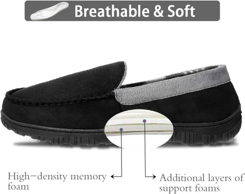 Vista 3 de shoeslocker Zapatillas para hombre de microgamuza mocasín de espuma viscoelástica para casa