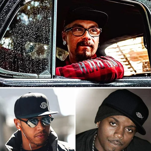 Vista 5 de Sombreros de ala plana para hombre, con cierre a presión, color negro, para papá, vida, Jesús, peces cristianos, gorra ajustada para camionero