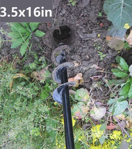 Vista 6 de Juego de 5 brocas helicoidales para plantar, broca helicoidal de jardín de alta resistencia, herramienta plantadora de bulbos para plantar plantas
