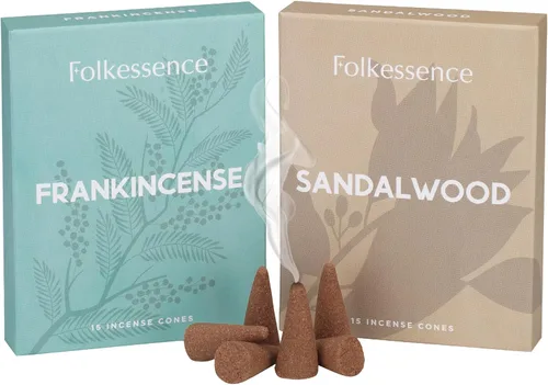 Vista 19 de Folkulture Conos de Incienso Perfumados Juego de 6 (120 Conos) con Porta Conos de Incienso Incienso de Lavanda, Palo Santo, Incienso de Sándalo